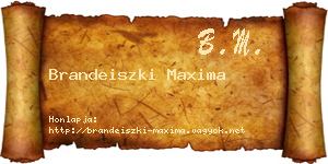 Brandeiszki Maxima névjegykártya